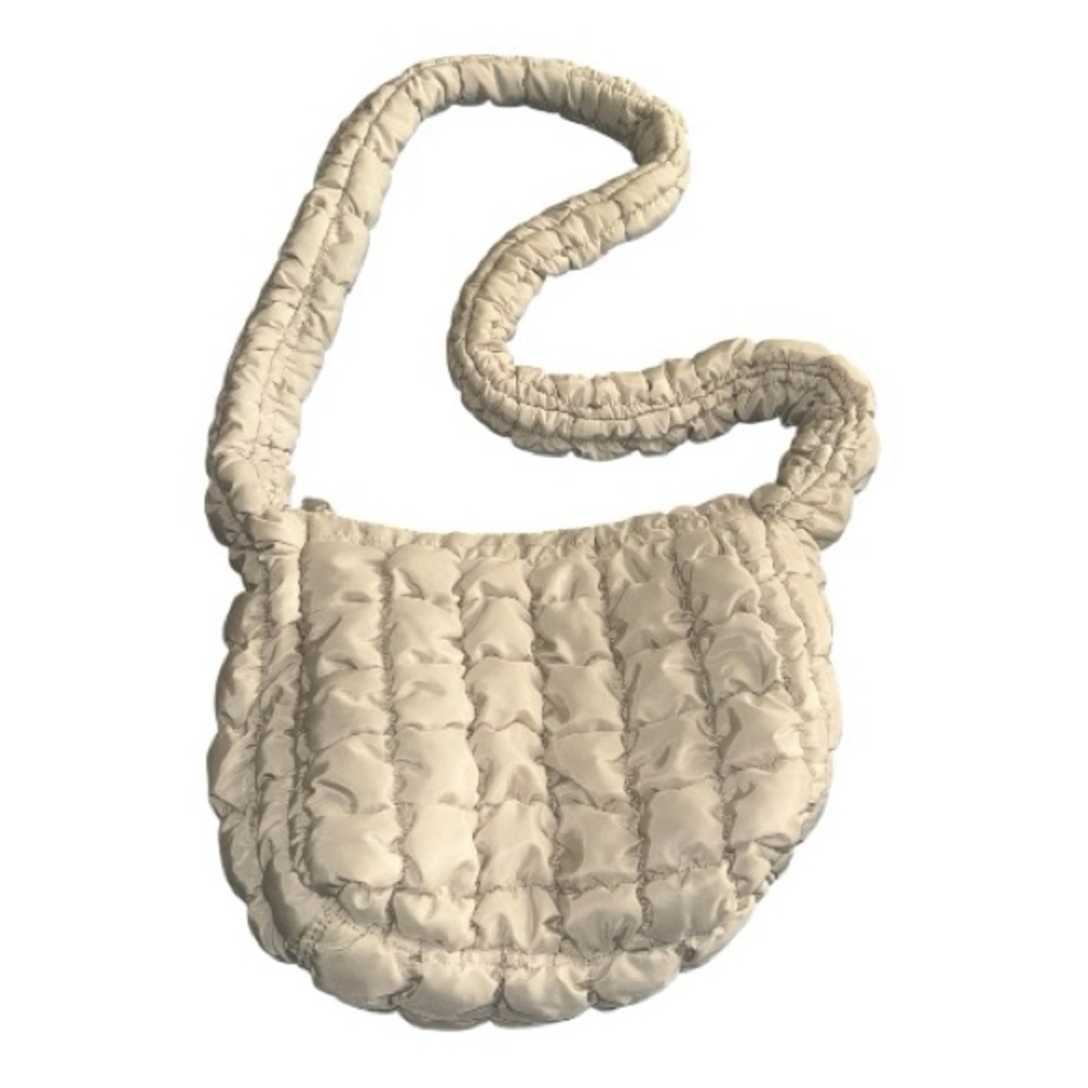 Wild Fable Quilted Puffer Shoulder Bag Cream Ivory EUC